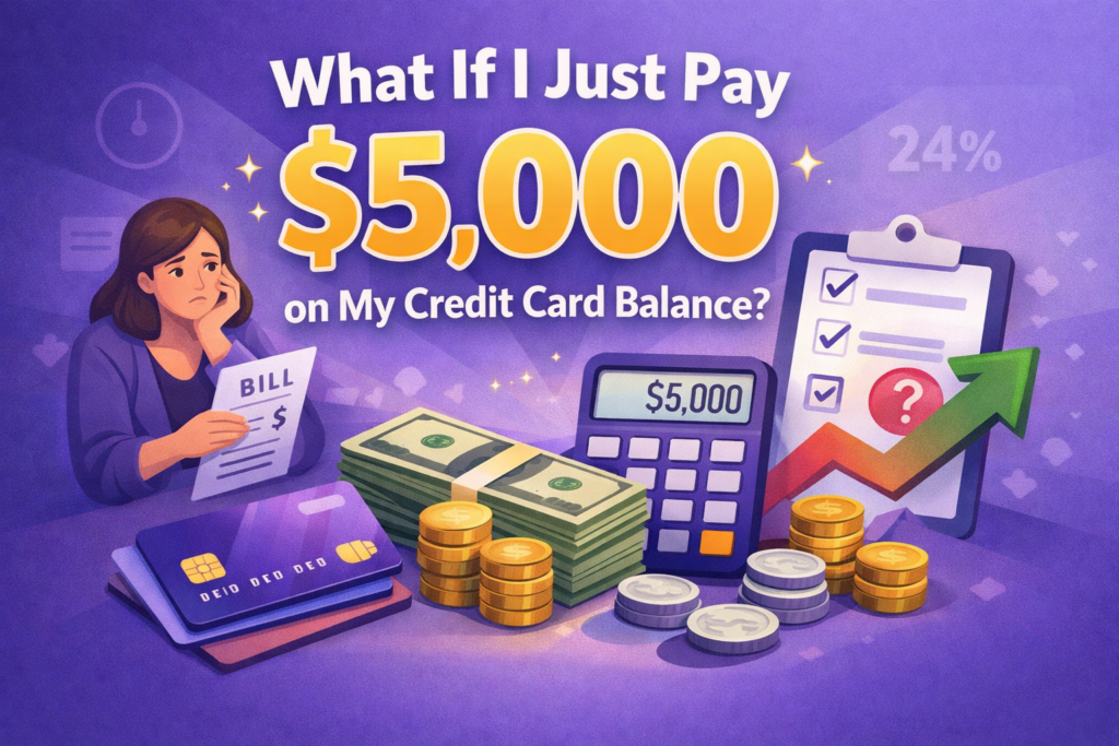 $5,000 credit card balance minimum payment illustration