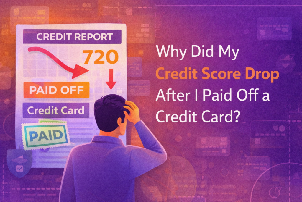 Credit score dropping after credit card payoff shown on credit report