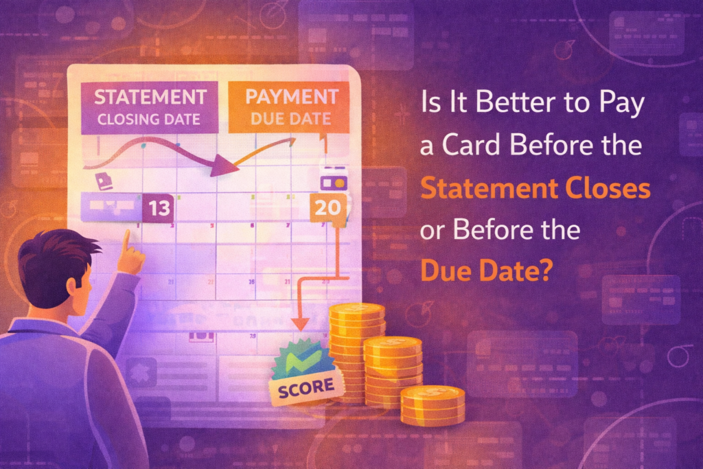 Credit card calendar showing statement closing date and payment due date