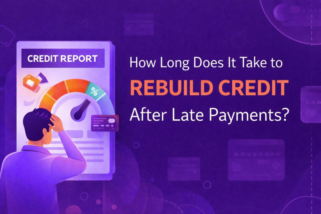 Timeline showing how long it takes to rebuild credit after late payments